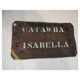 Antique Catawba Isabella Grapes Copper Stencil