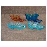 Lot of 4 Vintage Fenton Glass Company Shoes