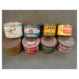 Lot of 8 Antique & Vintage Coffee Tins - Assorted