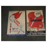Lot of 2 1947 & 1949 Rochester Red Wings Scorcards