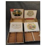 Lot of 4 Vintage Cigar Boxes