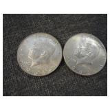 Lot of (2) 1964 Kennedy Half Dollars