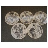 Lot of 5 Bjorn Wiinblad Danish Calendar Plates