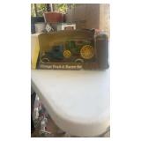 John Deere vintage truck and tractor set still in