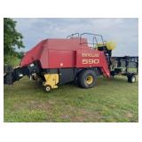 New Holland 590 silage 3x3 square baler. Farmer