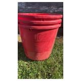 3 empty tubs with lids