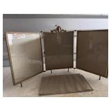Hindge Brass Trio Fold Picture Frame Filigree