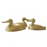 set of 3 brass duck paper weights