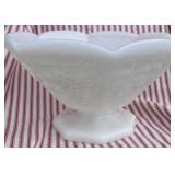 Anchor Hocking white  milk glass pedestal bowl