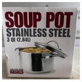 3qt Stainless steel Soup pot