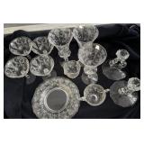 Cambridge Rose point pattern glasses lot