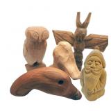 Hand Carved  Wood Animal Pieces