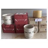 Longaberger pint size crock pots and pillar lot