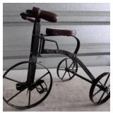 miniature antique metal tricycle figurine