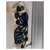 Vintage hand woven jute or Crewel Wall hanging