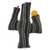 decorative cactus-shaped throw pillow black &