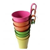 Colorful Metal Hanging Flower Pots or Storage