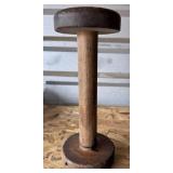 Vtg Wooden Hat Stand Wooden Spool 12'