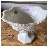 Westmoreland Old Quilt Mlk Glass Footed Bowl