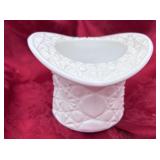 Daisy and Button milk glass top hat