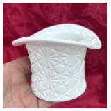 Daisy and Button milk glass top hat