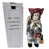 vintage homemaker doll made of wood & cloth