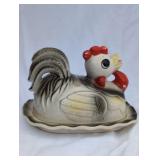 Japan butter dish of A Hen or chicken rooster