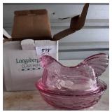 Longaberger Glass Hen