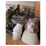 wreath lampshade lot