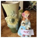 Royal Copley Vase Lady figurine Walls