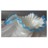 Fenton Aqua Crest Milk Glass Candy dish