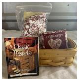 Longaberger basket with liner & charm accessory