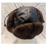 Beaver Fur Leather Trapper Hat