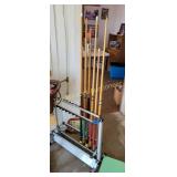 Rack and pool cues