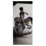 7" Blue White Figurine