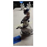 7" Blue White Lady Figurine