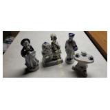 6" Blue White Figurines