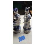 12" Blue White Figurines