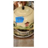 Tea pot and platters