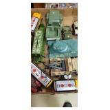 metal wind up train and army vehicles