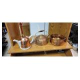 Copper Tea Kettle and Pot