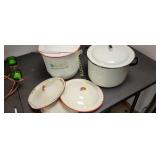 Enamelware Pots  and lids