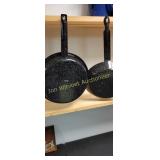 black enamelware pans