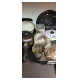 Assortment of lids, pans
