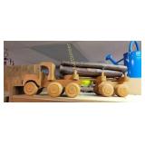 Wood Log truck and Wagon