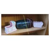 radio and flower pots