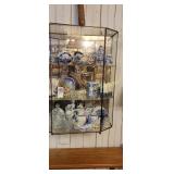 Wall Show case and Blue White Figures