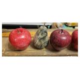 Marble Apple and Pear Weights