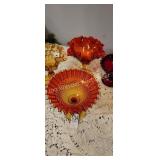 Fenton Compotes, one is signed