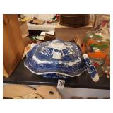 Flow Blue Cover Dish